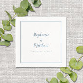 Dusty Blue Wedding Elegant Simple Modern Reception Servet