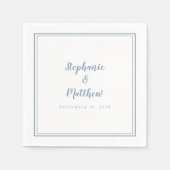 Dusty Blue Wedding Elegant Simple Modern Reception Servet (Voorkant)