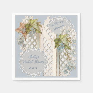 Dusty Blue Wedding Ephemera Servet
