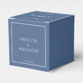 Dusty Blue Wedding Favor Box Bedankdoosjes (Voorkant Zijde)