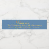 Dusty Blue Wedding Favor Waterfles Etiket (Enkel label)