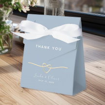 Dusty Blue Wedding Favoriet Box met Rope Heart