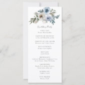 Dusty Blue Wedding Floral Elegant Program Script (Achterkant)