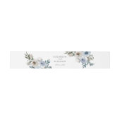 Dusty Blue Wedding Floral Elegant Script Rustic Uitnodigingen Wikkel (Vlak)