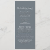 Dusty Blue Wedding Floral Script Programma Programmakaart (Achterkant)