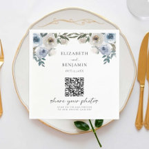 Dusty Blue Wedding Floral Share foto's QR-code
