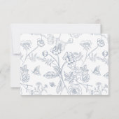 Dusty Blue Wedding Food Allergy Diet Restriction RSVP Kaartje (Achterkant)