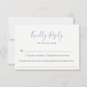 Dusty Blue Wedding Food Allergy RSVP-kaart RSVP Kaartje (Voorkant)