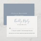 Dusty Blue Wedding Food Allergy RSVP-kaart RSVP Kaartje (Voorkant / Achterkant)