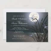 Dusty Blue Wedding Full Moon Dragonfly Pond Kaart (Voorkant)