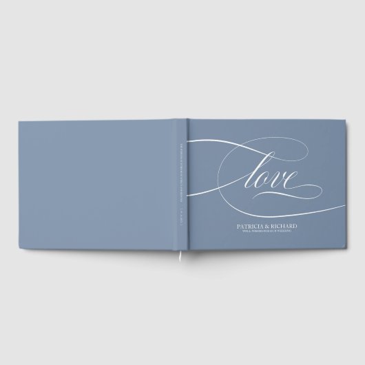 Dusty Blue Wedding Gastenboek Elegant (Volledig)