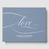 Dusty Blue Wedding Gastenboek Elegant (Voorkant)