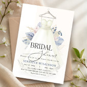 Dusty Blue Wedding Gown Dress Vrijgezellenfeest Kaart