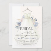 Dusty Blue Wedding Gown Dress Vrijgezellenfeest Kaart (Voorkant)