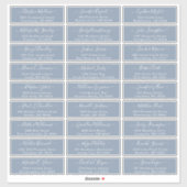 Dusty Blue Wedding Guest Adresetiketten Sticker (Vel)