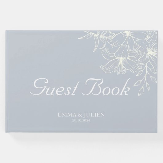 Dusty Blue Wedding Guest Book Gastenboek (Voorkant)