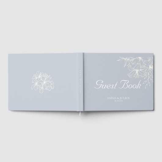 Dusty Blue Wedding Guest Book Gastenboek (Volledig)