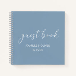 Dusty Blue Wedding Guest Book Notitieboek