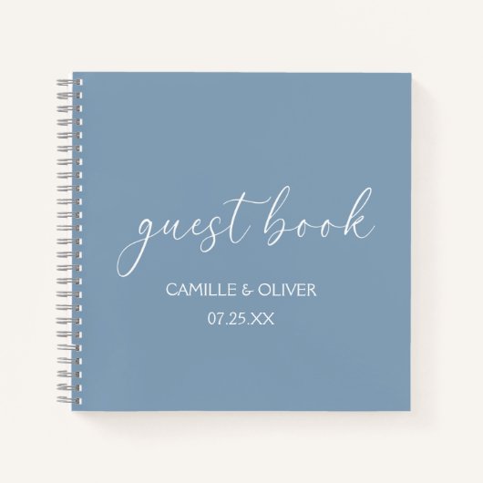 Dusty Blue Wedding Guest Book Notitieboek (Voorkant)