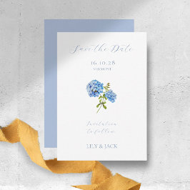 Dusty Blue Wedding Hydrangea Sla de datum Kaart op