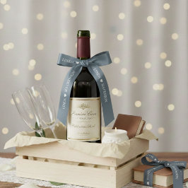 Dusty Blue wedding initial Couple name Satijnen Lint