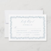 Dusty Blue Wedding Invitation RSVP Response Kaart (Voorkant)