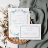 Dusty Blue Wedding Invitation RSVP Response Kaart
