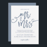 Dusty Blue Wedding Invitations | Penseelscript Kaart<br><div class="desc">Deze rustic sjabloon van de trouwuitnodiging kenmerkt een benadeeld casual kalligrafiemanuscript. U kunt de kleur van het ontwerp in om het even wat veranderen u enkel houdt van door de achtergrondkleur te veranderen! **HOE U UW EIGEN KLEUR KIEST: 1) Klik op de knop "Aanpassen" of "Aanpassen" of "Bewerken". 2) Kies...</div>