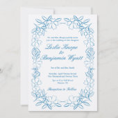  Dusty Blue Wedding Invite Kaart (Voorkant)