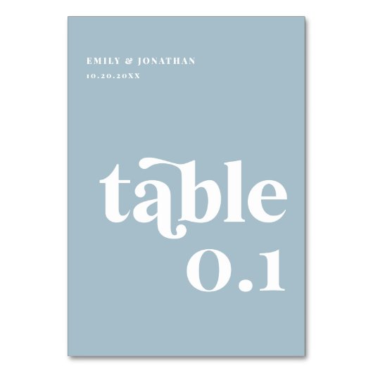 Dusty Blue Wedding Kaart (Voorkant)