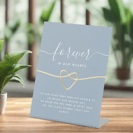 Dusty Blue Wedding Memorial Tafel Teken Reclamebord Met Voetstuk