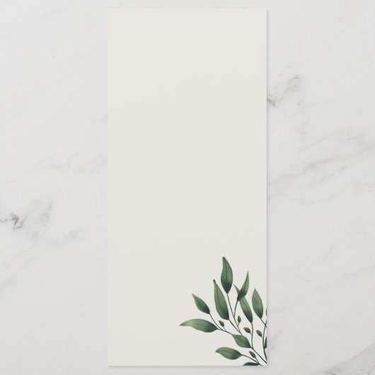 Dusty Blue Wedding Menu (Achterkant)
