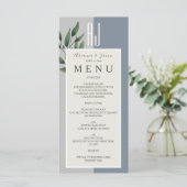 Dusty Blue Wedding Menu (Staand voorkant)