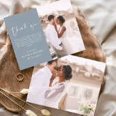 Dusty Blue Wedding Minimalist dank u kaarten