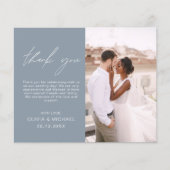 Dusty Blue Wedding Minimalist dank u kaarten (Voorkant)