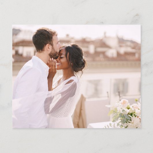 Dusty Blue Wedding Minimalist dank u kaarten (Achterkant)