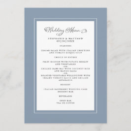 Dusty Blue Wedding Modern Chic Borders Menu