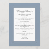 Dusty Blue Wedding Modern Chic Borders Menu (Voorkant)