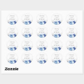Dusty Blue Wedding Modern Floral Boho Ronde Sticker (Vel)