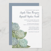 Dusty Blue Wedding Modern Hydrangea Simple Kaart (Voorkant / Achterkant)