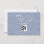 Dusty Blue Wedding Modern Simple QR RSVP Kaartje (Voorkant)