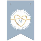 Dusty Blue Wedding Monogram Vlaggetjes (Tweede vlag)