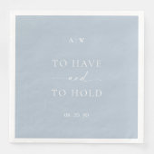 Dusty Blue Wedding Napkin – te hebben en te houden Servet (Voorkant)