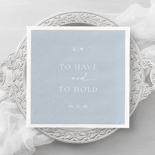 Dusty Blue Wedding Napkin – te hebben en te houden Servet
