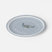 Dusty Blue Wedding New Mr Mrs met Achternaam Papieren Bordje (Gekanteld)