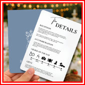 Dusty Blue Wedding Orde van Evenementen Kaart