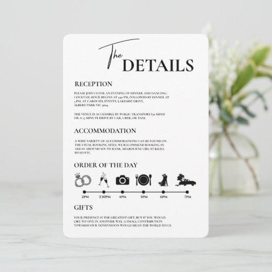 Dusty Blue Wedding Orde van Evenementen Kaart (Staand voorkant)