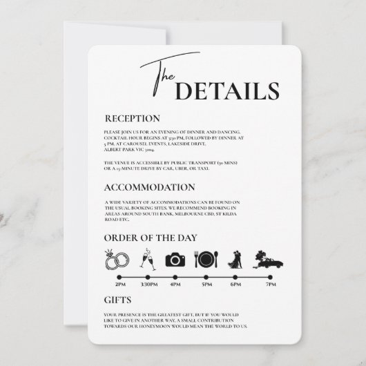 Dusty Blue Wedding Orde van Evenementen Kaart (Voorkant)