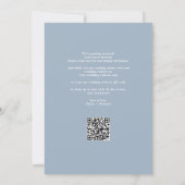 Dusty Blue Wedding Photo Elegant Script QR-code Save The Date (Achterkant)