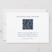 Dusty Blue Wedding Photo QR Code Elegant Save The Date (Achterkant)